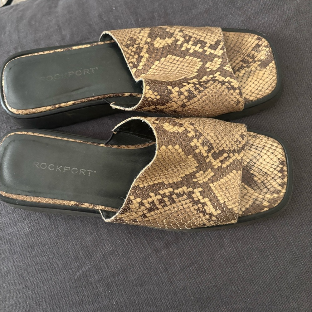 Rockport snakeskin print leather sandals